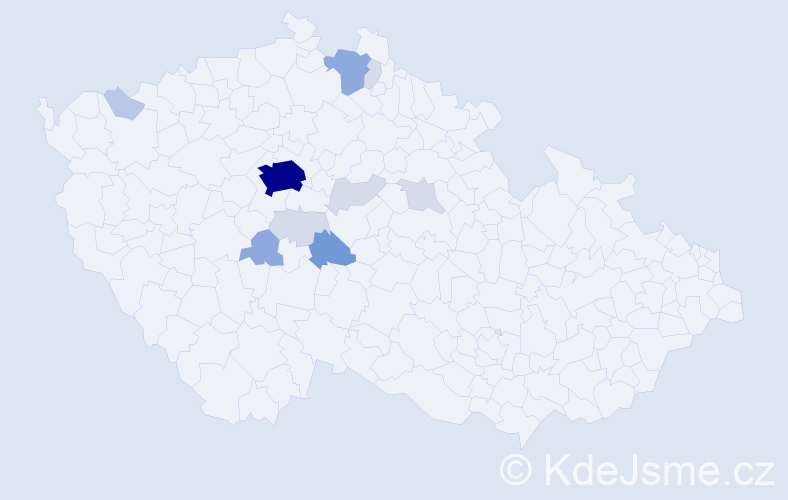 Příjmení: 'Kulíčková', počet výskytů 36 v celé ČR