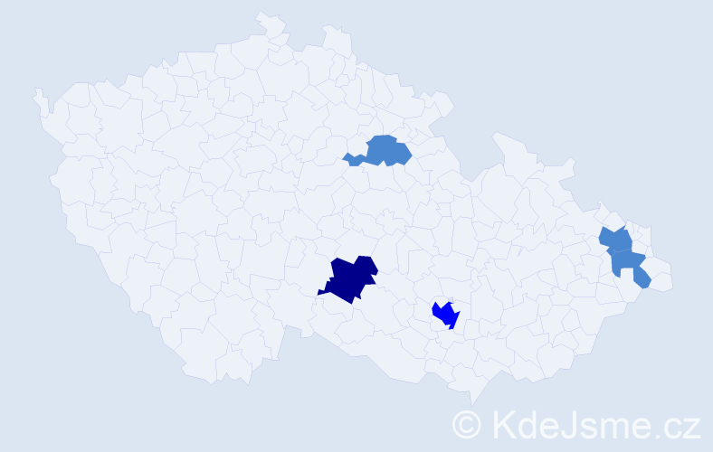 Příjmení: 'Haimann', počet výskytů 8 v celé ČR