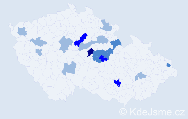 Příjmení: 'Polgár', počet výskytů 36 v celé ČR