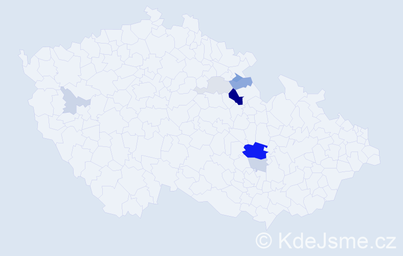 Příjmení: 'Vyšehradová', počet výskytů 20 v celé ČR