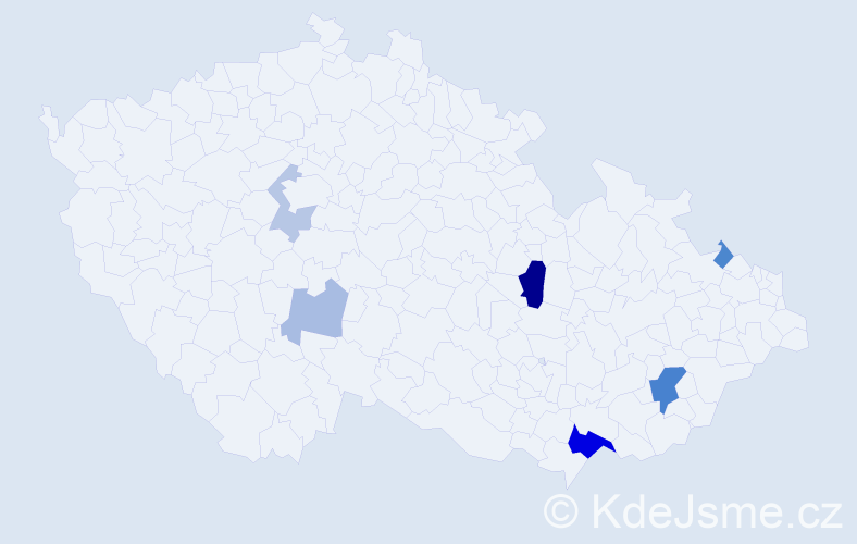 Příjmení: 'Barinková', počet výskytů 15 v celé ČR