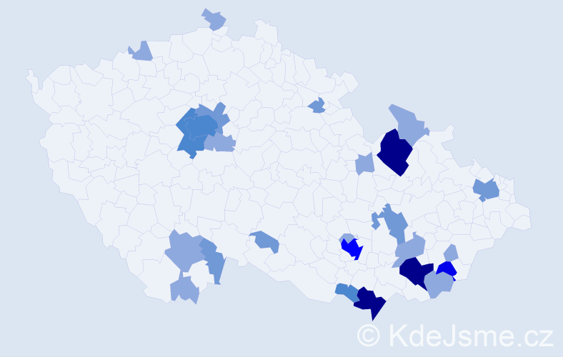 Příjmení: 'Merčáková', počet výskytů 59 v celé ČR