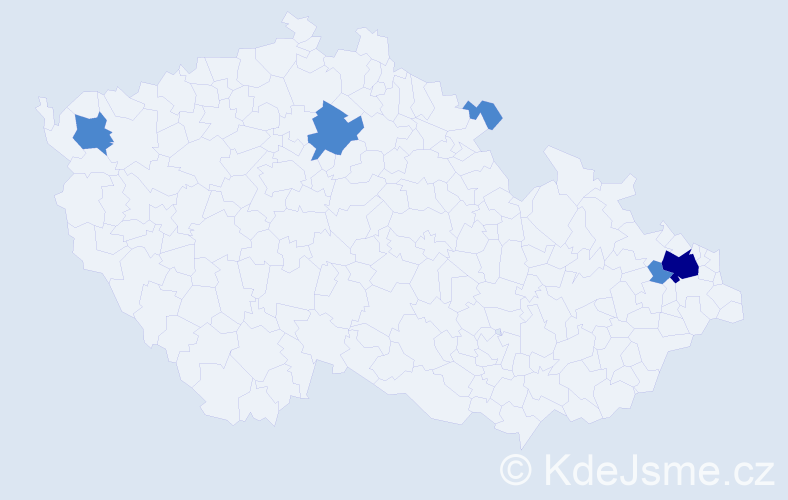 Příjmení: 'Fečiková', počet výskytů 7 v celé ČR