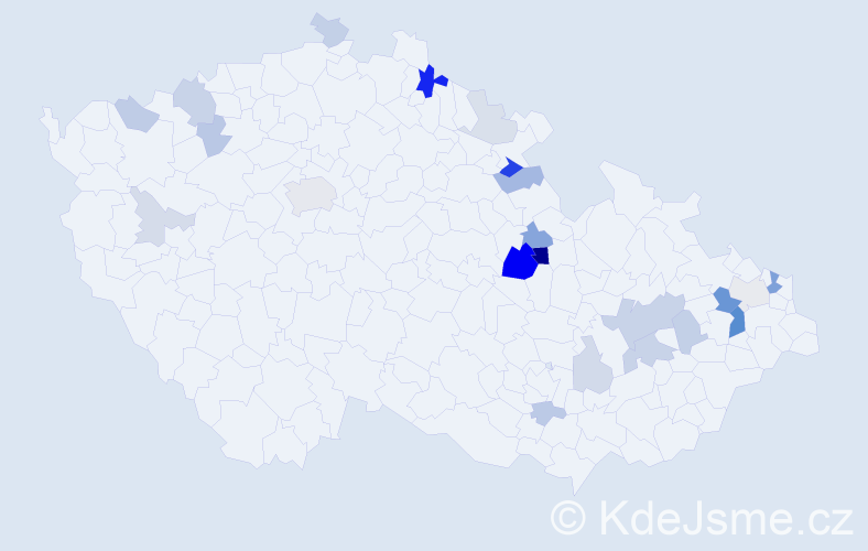 Příjmení: 'Adamský', počet výskytů 58 v celé ČR