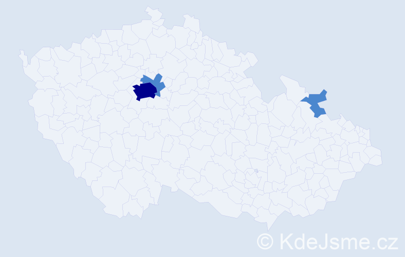 Příjmení: 'Kundys', počet výskytů 5 v celé ČR