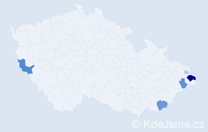 Příjmení: 'Duszová', počet výskytů 12 v celé ČR