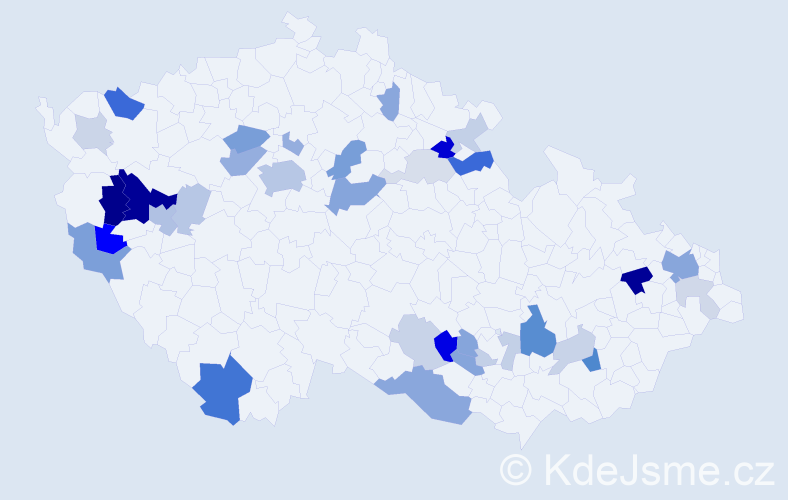 Příjmení: 'Adamovičová', počet výskytů 90 v celé ČR