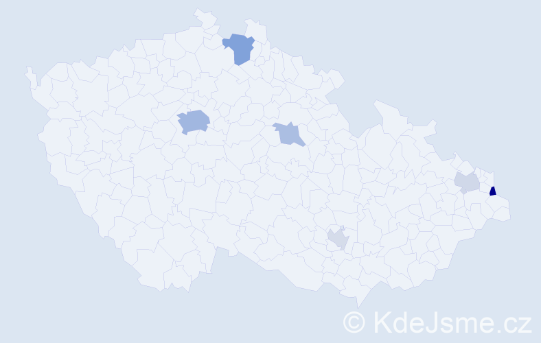 Příjmení: 'Bonev', počet výskytů 15 v celé ČR