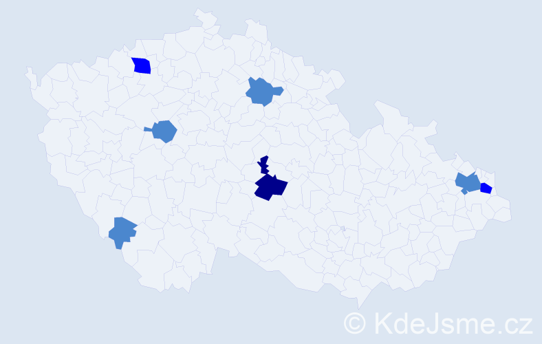Příjmení: 'Kecskésová', počet výskytů 11 v celé ČR