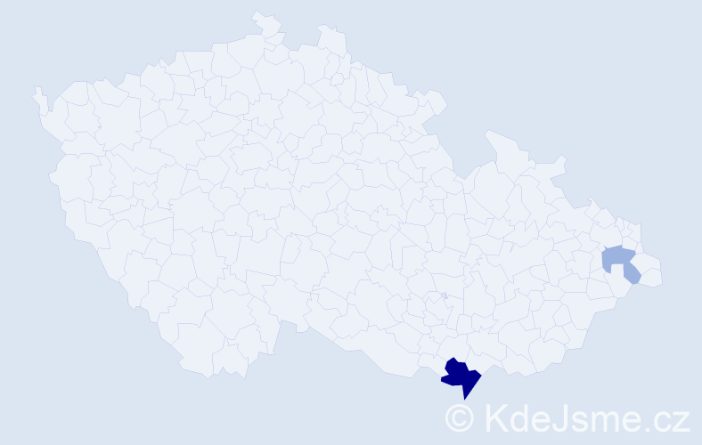 Příjmení: 'Drgoncová', počet výskytů 5 v celé ČR