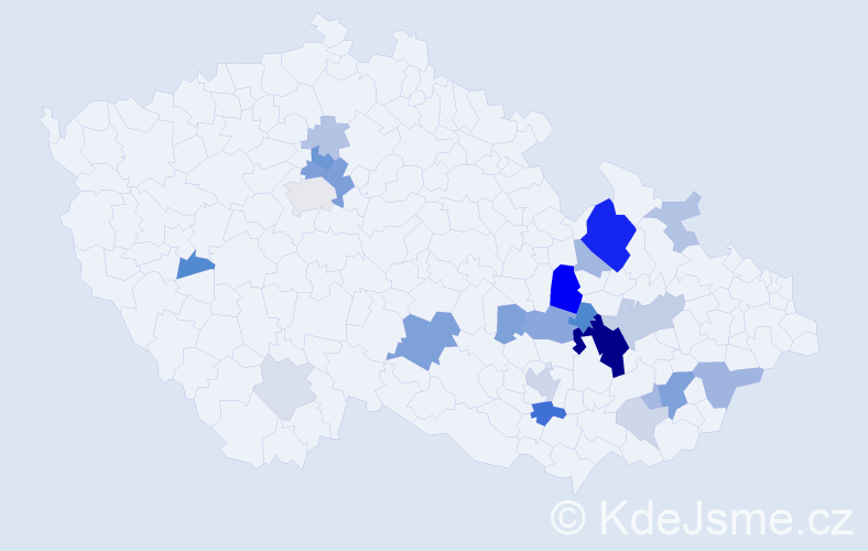 Příjmení: 'Krepl', počet výskytů 66 v celé ČR