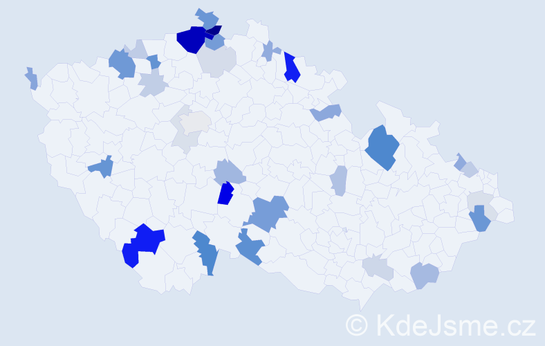 Příjmení: 'Čičák', počet výskytů 88 v celé ČR