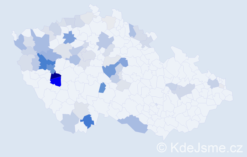 Příjmení: 'Nocar', počet výskytů 172 v celé ČR