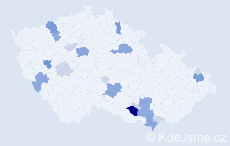 Příjmení: 'Tropp', počet výskytů 64 v celé ČR