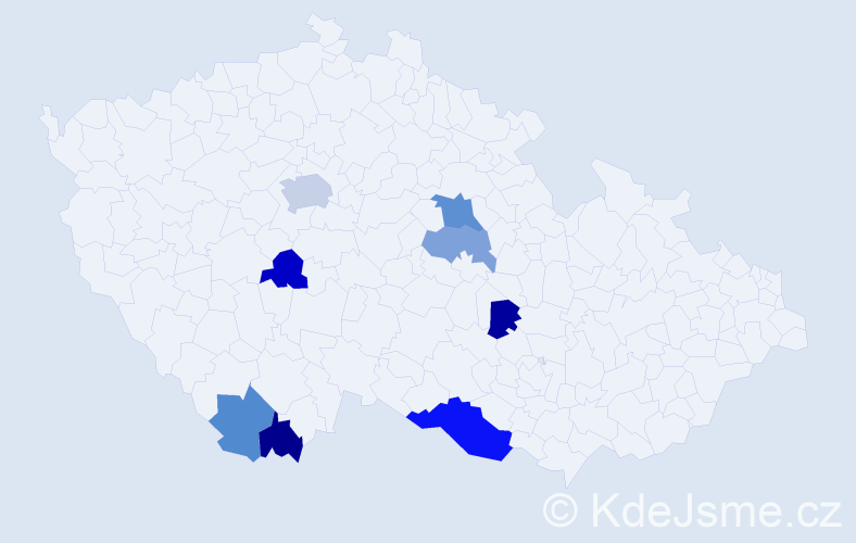Příjmení: 'Gerbel', počet výskytů 13 v celé ČR