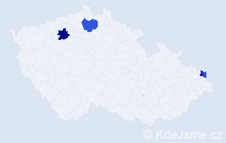Příjmení: 'Kabáč', počet výskytů 4 v celé ČR