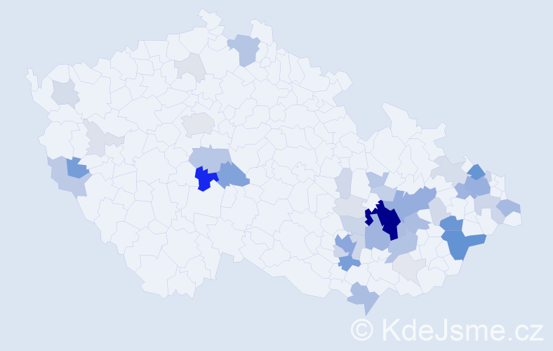 Příjmení: 'Krchňák', počet výskytů 189 v celé ČR