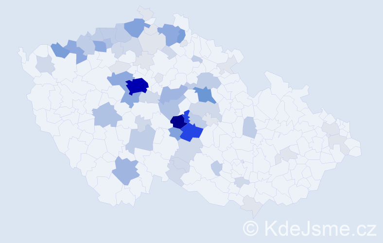 Příjmení: 'Choutka', počet výskytů 242 v celé ČR