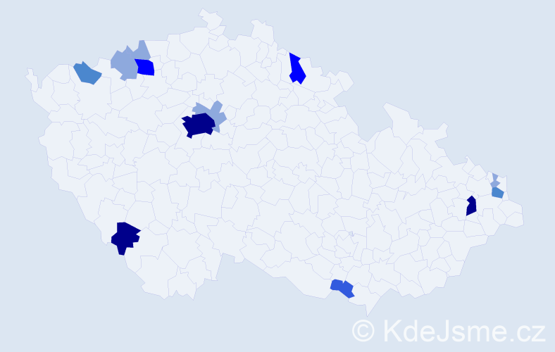 Příjmení: 'Žluva', počet výskytů 34 v celé ČR