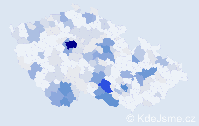 Příjmení: 'Papoušek', počet výskytů 623 v celé ČR