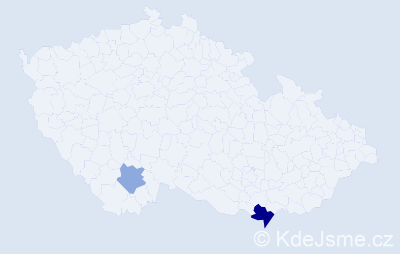 Příjmení: 'Čavarová', počet výskytů 6 v celé ČR
