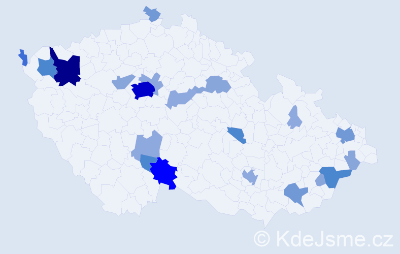 Příjmení: 'Tomša', počet výskytů 67 v celé ČR