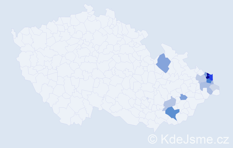 Příjmení: 'Potyka', počet výskytů 59 v celé ČR