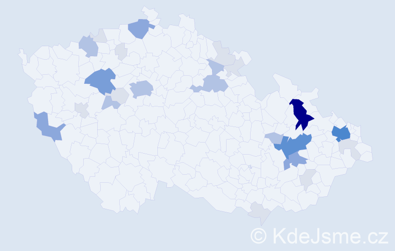 Příjmení: 'Rajsová', počet výskytů 95 v celé ČR