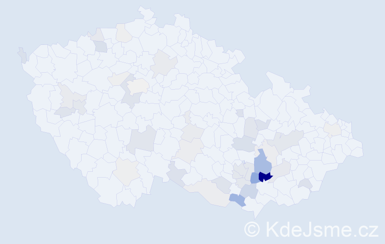 Příjmení: 'Bárková', počet výskytů 99 v celé ČR