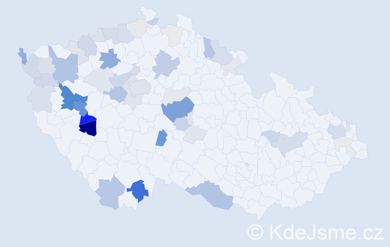 Příjmení: 'Nocar', počet výskytů 170 v celé ČR