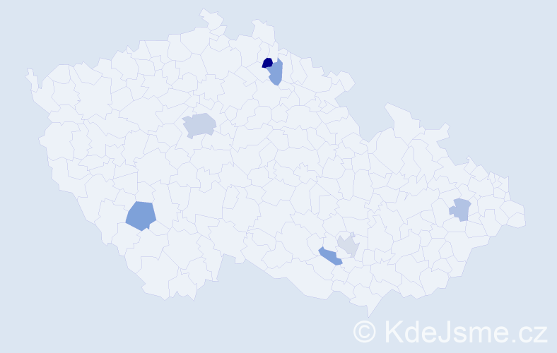 Příjmení: 'Pirková', počet výskytů 18 v celé ČR
