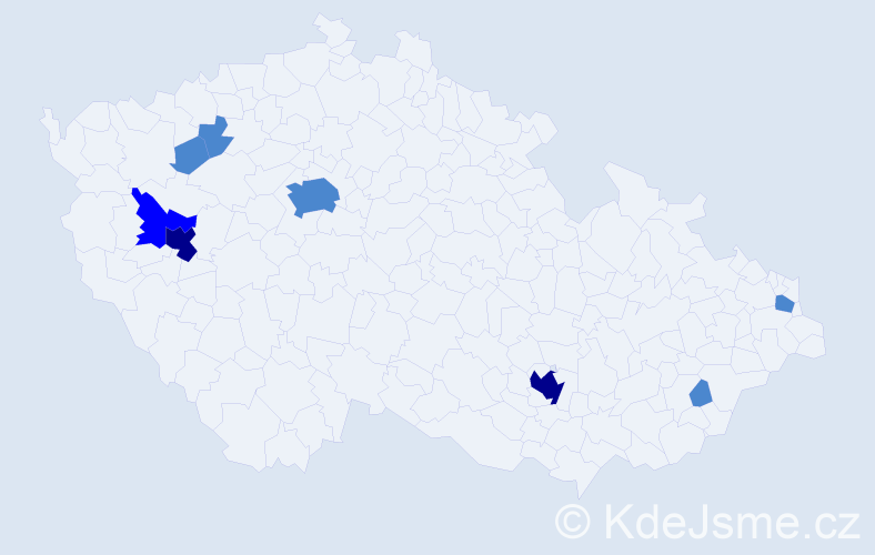 Příjmení: 'Neunerová', počet výskytů 13 v celé ČR