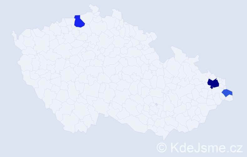 Příjmení: 'Menkinová', počet výskytů 9 v celé ČR