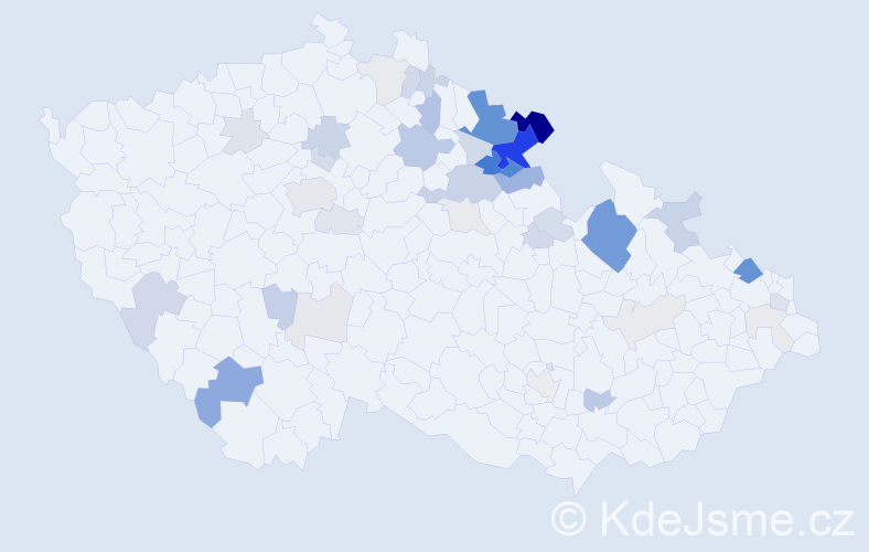 Příjmení: 'Míl', počet výskytů 132 v celé ČR