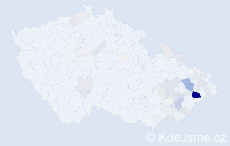 Příjmení: 'Fiurášková', počet výskytů 255 v celé ČR