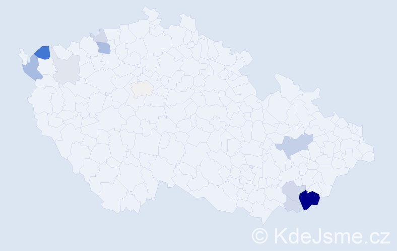 Příjmení: 'Reňáková', počet výskytů 41 v celé ČR