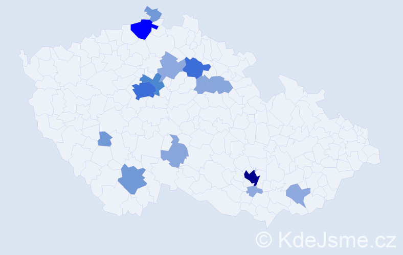 Příjmení: 'Prajs', počet výskytů 48 v celé ČR