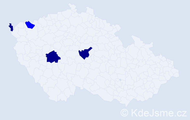 Příjmení: 'Rešetarová', počet výskytů 7 v celé ČR