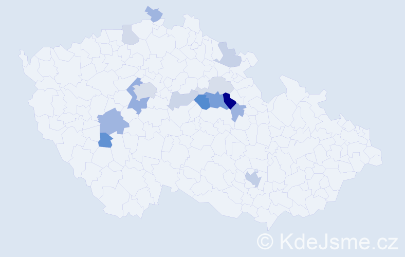 Příjmení: 'Čefelínová', počet výskytů 32 v celé ČR