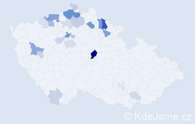 Příjmení: 'Chleborád', počet výskytů 73 v celé ČR