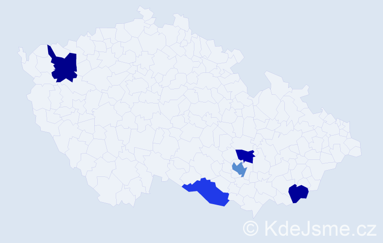 Příjmení: 'Purdjak', počet výskytů 13 v celé ČR