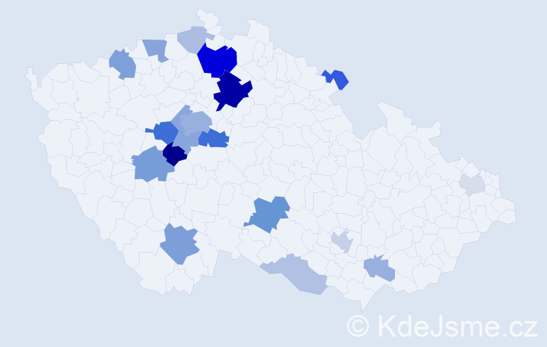 Příjmení: 'Milnerová', počet výskytů 55 v celé ČR