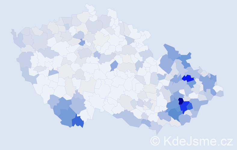 Příjmení: 'Jurčíková', počet výskytů 836 v celé ČR