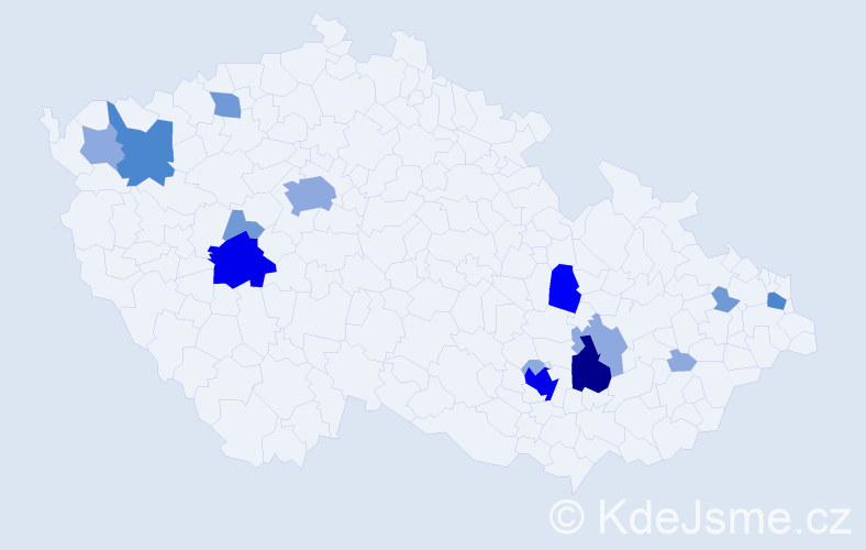 Příjmení: 'Kanková', počet výskytů 37 v celé ČR