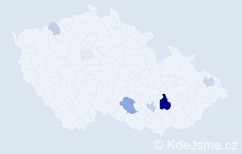 Příjmení: 'Chomoucká', počet výskytů 17 v celé ČR