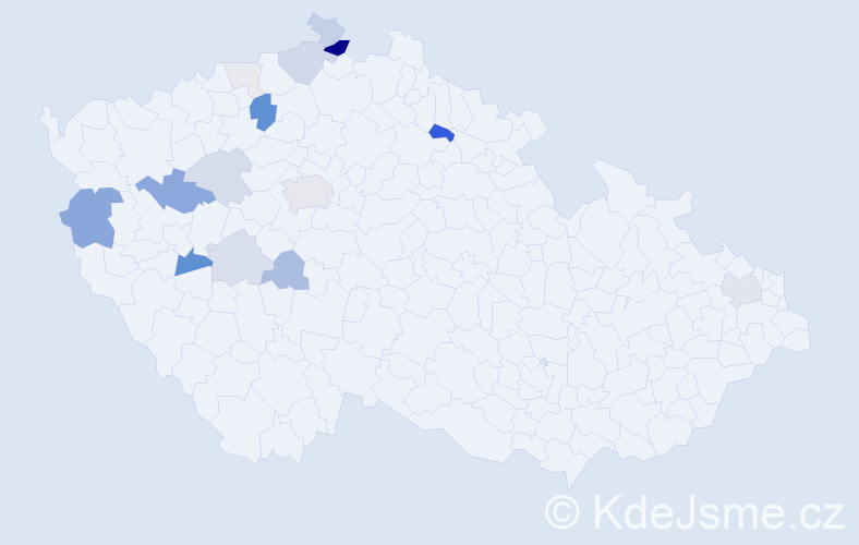 Příjmení: 'Deus', počet výskytů 61 v celé ČR