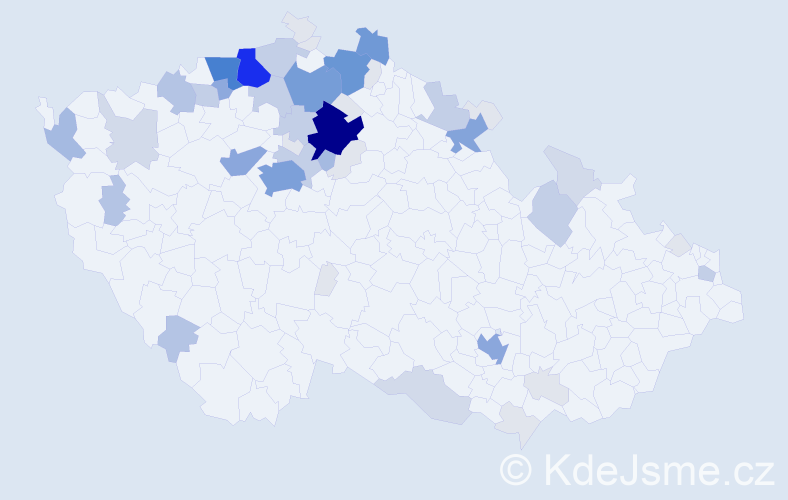 Příjmení: 'Dančo', počet výskytů 206 v celé ČR