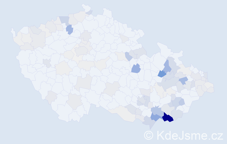 Příjmení: 'Bačíková', počet výskytů 436 v celé ČR