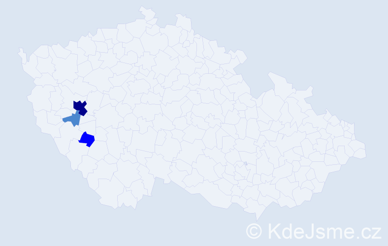 Příjmení: 'Mrcek', počet výskytů 9 v celé ČR