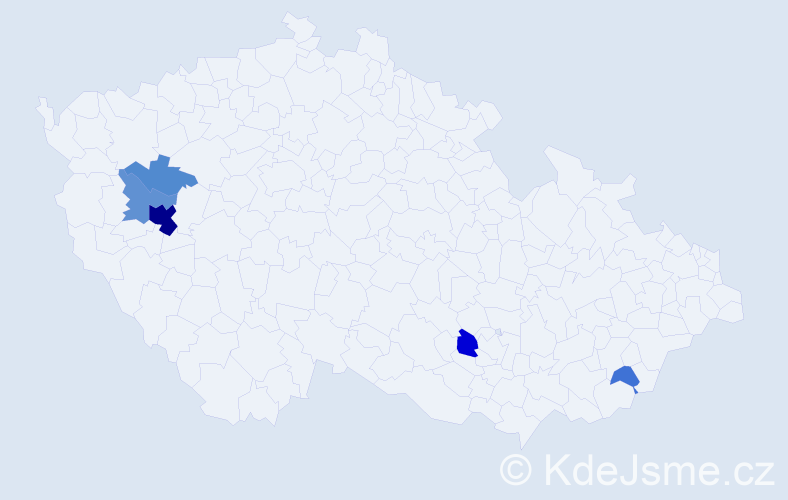 Příjmení: 'Zvikl', počet výskytů 18 v celé ČR